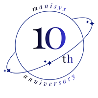 manisys 10周年ロゴ